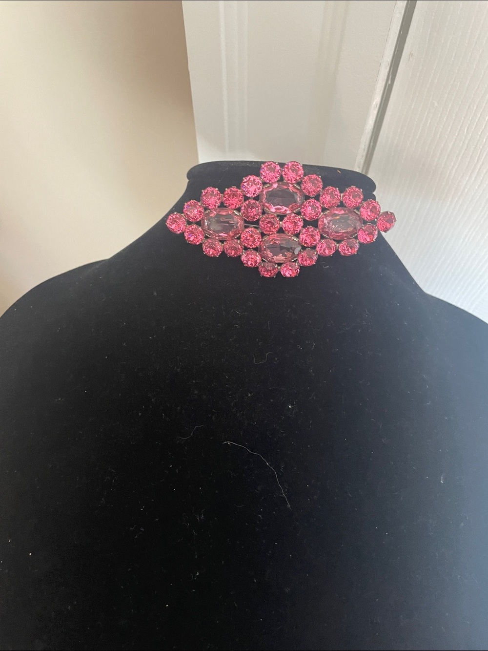 Pink Rhinestone Statement  brooch